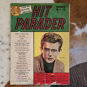 Vintage Hit Parader Magazine with James Dean Cover December 1956